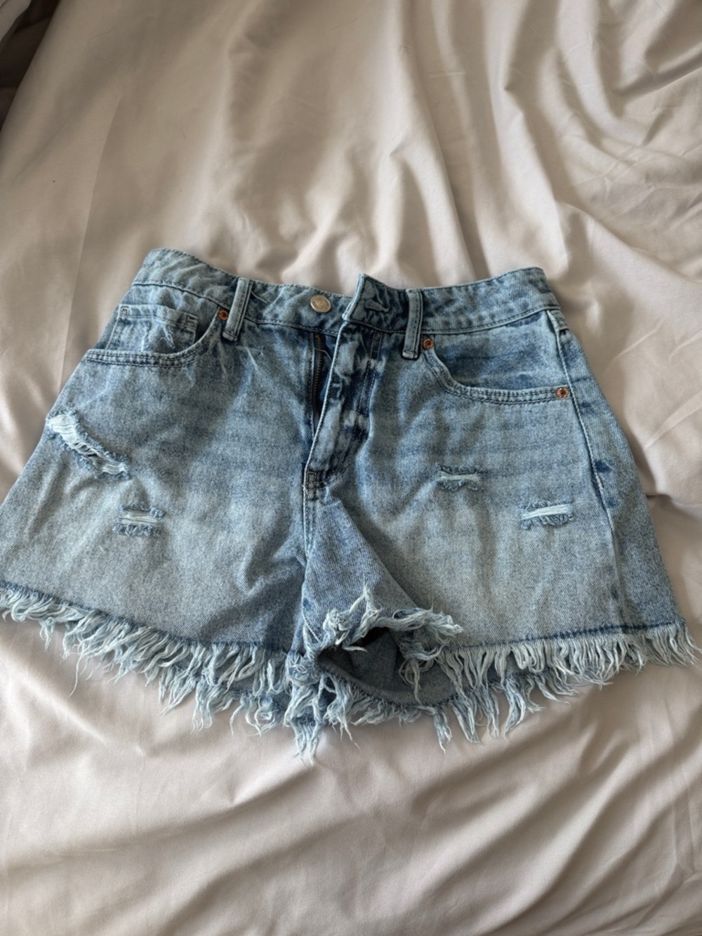 Rewash Light Blue Distressed Denim Cutoff Shorts